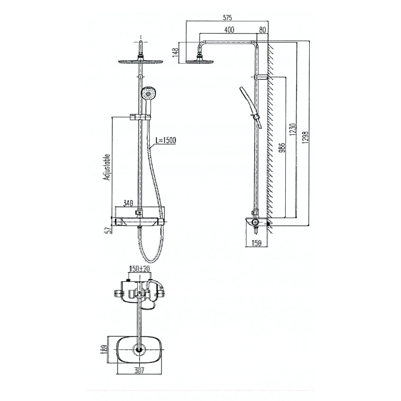 Vòi sen cây tắm INAX BFV-619T nóng lạnh cao cấp (BFV619T)