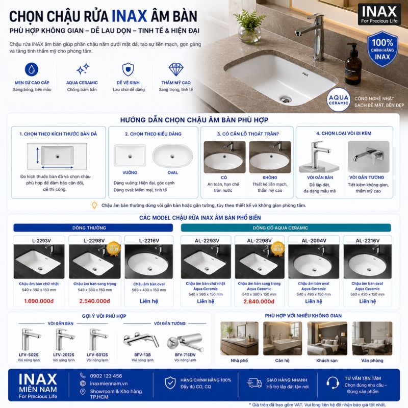 Chậu rửa INAX cho phòng tắm nhỏ đẹp, gọn, giá tốt