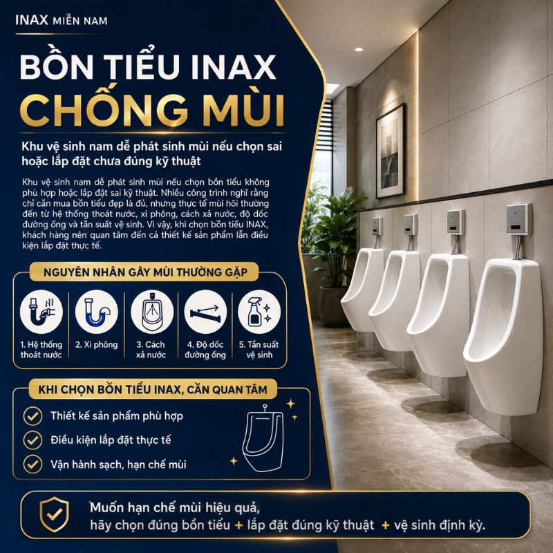 Bảo trì bồn tiểu INAX sau lắp đặt: Cách giữ khu vệ sinh luôn sạch và ít hư hỏng